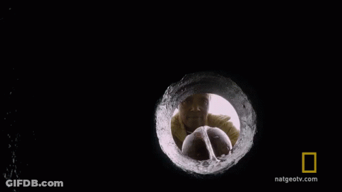 A Close Up Of A Drop Of Water With The National Geographic Logo On The Bottom GIF