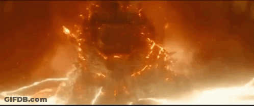 A Close Up Of A Fireball With A Lot Of Flames Coming Out Of It GIF
