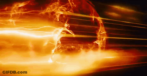 A Close Up Of A Fireball With Lightning Coming Out Of It 'S Mouth GIF