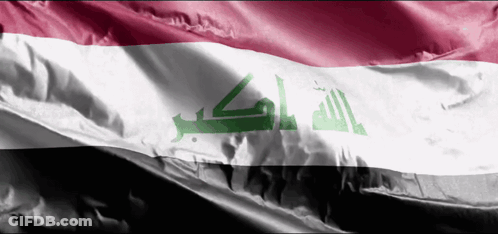 A Close Up Of A Flag With Arabic Writing GIF