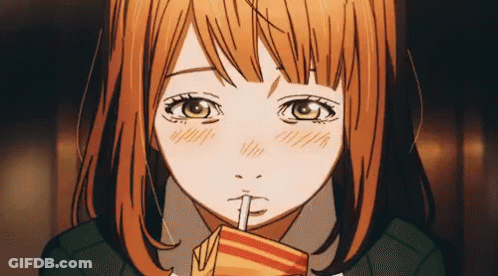 A Close Up Of A Girl Drinking Through A Straw From A Cup GIF