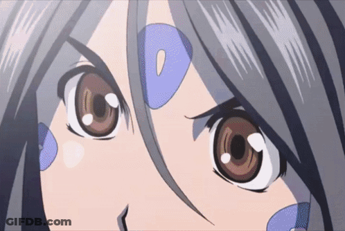 A Close Up Of A Girl 'S Eyes With A Blue Circle Around Her Eye GIF