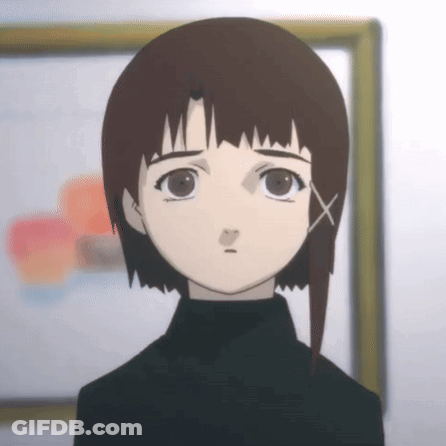 A Close Up Of A Girl 'S Face In Front Of A Picture Frame GIF