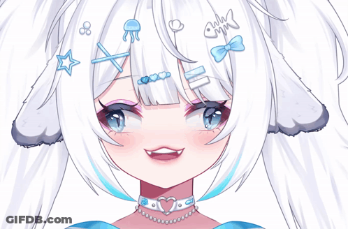 A Close Up Of A Girl 'S Face With A Choker Around Her Neck GIF
