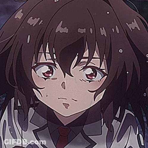 A Close Up Of A Girl 'S Face With A Purple Background GIF
