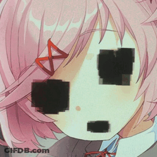 A Close Up Of A Girl 'S Face With A Red X In Her Hair GIF