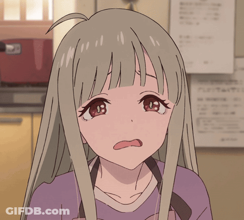 A Close Up Of A Girl 'S Face With A Sign Behind Her That Says ' A ' On It GIF