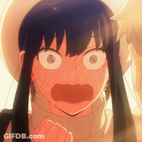 A Close Up Of A Girl 'S Face With A Surprised Look On Her Face GIF