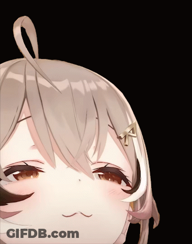 A Close Up Of A Girl 'S Face With A Triangle On Her Head GIF
