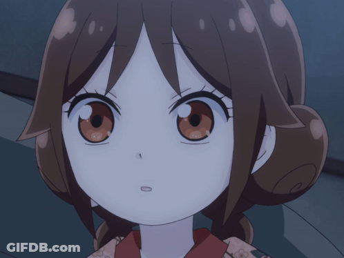 A Close Up Of A Girl 'S Face With A White Eye GIF