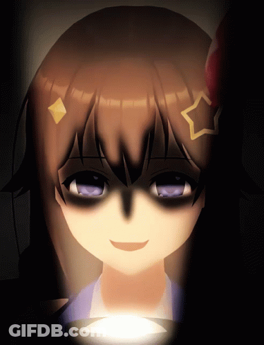 A Close Up Of A Girl 'S Face With Purple Eyes GIF