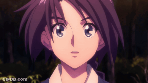 A Close Up Of A Girl 'S Face With Purple Hair GIF