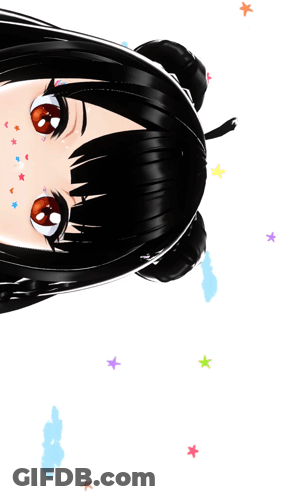 A Close Up Of A Girl 'S Face With Stars On Her Face GIF