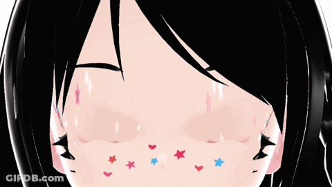 A Close Up Of A Girl 'S Face With Stars On Her Face GIF
