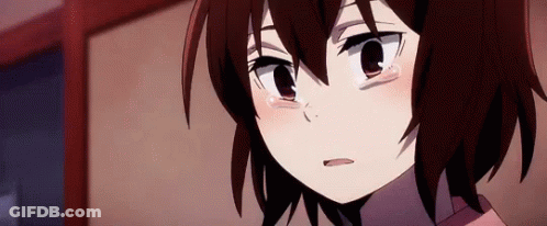 A Close Up Of A Girl 'S Face With Tears Coming Out Of Her Eyes . GIF