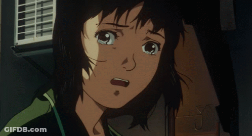 A Close Up Of A Girl 'S Face With Tears In Her Eyes GIF