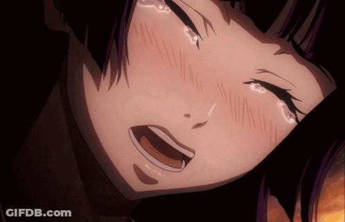 A Close Up Of A Girl 'S Face With Tears Running Down Her Face GIF