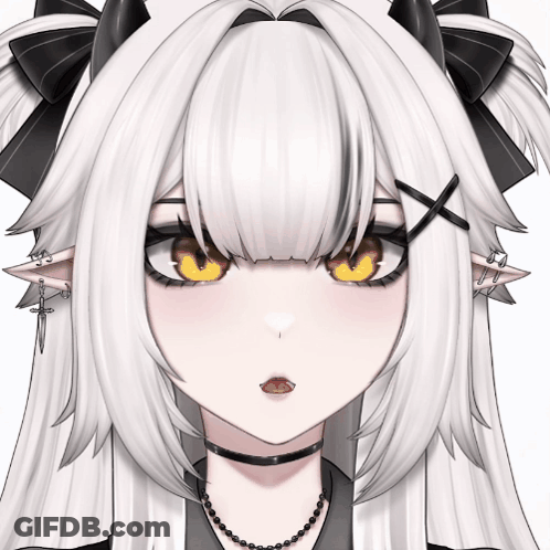 A Close Up Of A Girl 'S Face With White Hair GIF