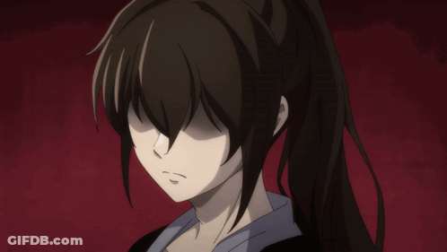A Close Up Of A Girl 'S Face With Yellow Eyes GIF