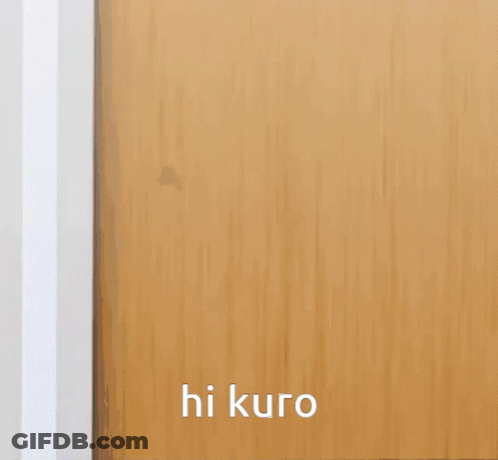 A Close Up Of A Girl 'S Head With The Words Hi Kuro Written On It GIF