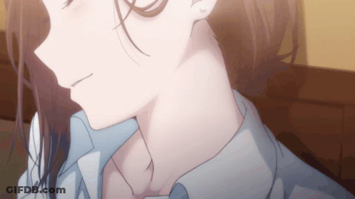 A Close Up Of A Girl 'S Neck And Ear GIF