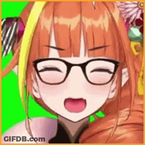 A Close Up Of A Girl Wearing Glasses And A Flower In Her Hair . GIF