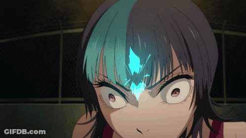 A Close Up Of A Girl With A Blue Butterfly On Her Head GIF