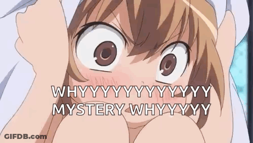 A Close Up Of A Girl With Big Eyes Making A Funny Face While Covering Her Head With Her Hands . GIF