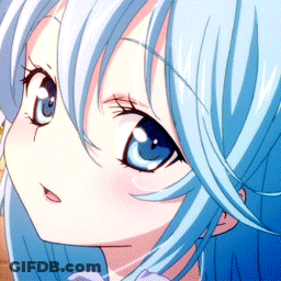 Girl With Blue Hair Close Up GIF