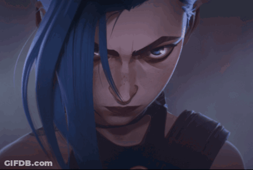 A Close Up Of A Girl With Blue Hair GIF