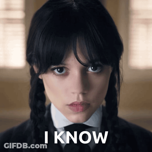 A Close Up Of A Girl With Braids And The Words I Know Below Her GIF
