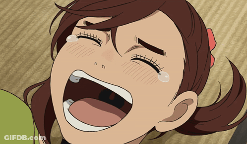 A Close Up Of A Girl With Her Mouth Open GIF