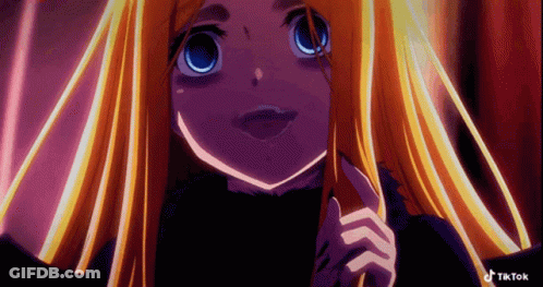 A Close Up Of A Girl With Long Blonde Hair And Blue Eyes With Tiktok Written On The Bottom Right GIF