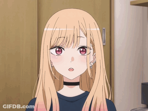 Girl With Long Blonde Hair And Red Eyes GIF