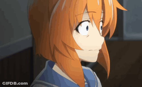 A Close Up Of A Girl With Orange Hair GIF