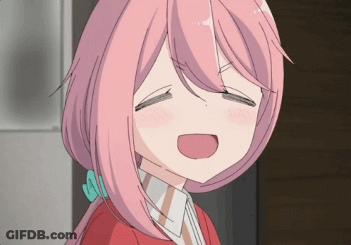 A Close Up Of A Girl With Pink Hair GIF