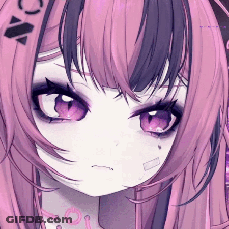A Close Up Of A Girl With Purple Eyes GIF