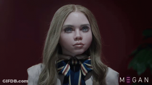 A Close Up Of A Girl With The Name Megan On The Bottom GIF