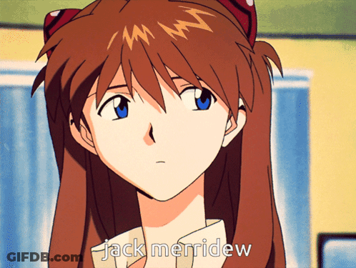 A Close Up Of A Girl With The Words Jack Merridew Written Below Her GIF
