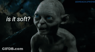 A Close Up Of A Gollum With The Words Is It Juicy Below Him GIF
