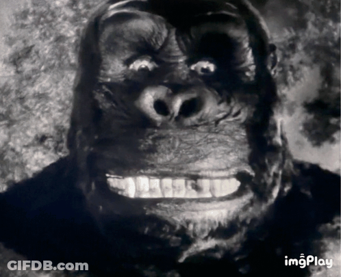 A Close Up Of A Gorilla 'S Face With The Words Imgplay Above It GIF