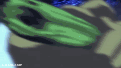 A Close Up Of A Green Object That Looks Like A Frog GIF