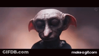 A Close Up Of A Harry Potter Character Named Dobby GIF