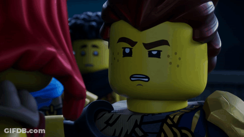 A Close Up Of A Lego Character With A Sad Face GIF