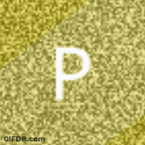 A Close Up Of A Letter P On A Yellow Background GIF
