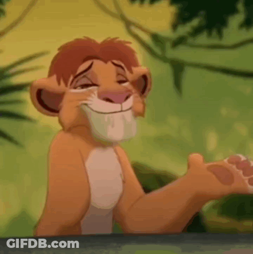 A Close Up Of A Lion From The Lion King Crying While Smiling . GIF
