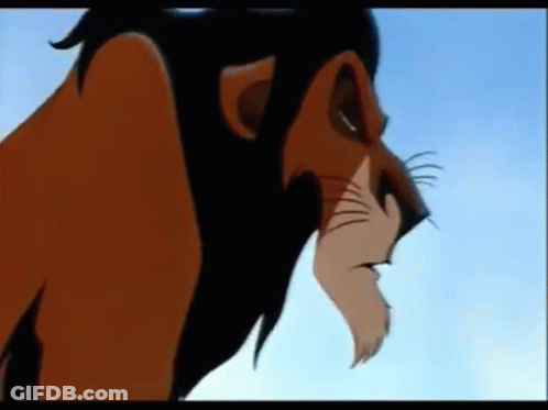 A Close Up Of A Lion From The Lion King Standing In The Sky . GIF
