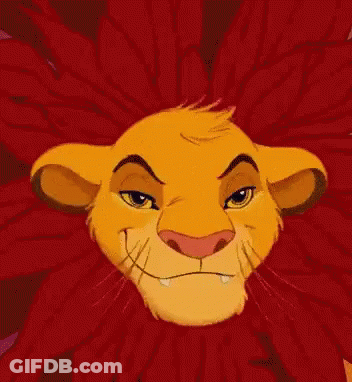 A Close Up Of A Lion 'S Face From The Lion King With Its Mouth Open . GIF
