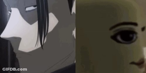 A Close Up Of A Man And A Close Up Of A Woman 'S Face . GIF