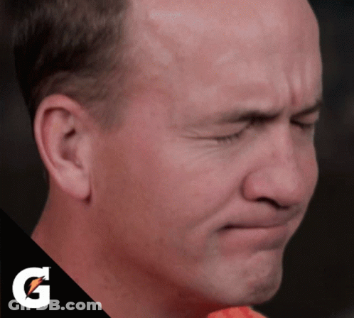 A Close Up Of A Man Eating A Watermelon With A Gatorade Logo In The Corner GIF